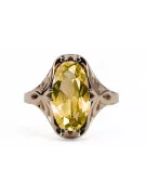 Vintage Anillo Peridoto amarillo Oro rosa antiguo original de 14k vrc082r